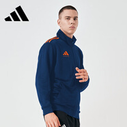 adidas阿迪達斯男女情侶款經(jīng)典條紋外套經(jīng)典休閑運動(dòng)服春秋季薄夾克 【春秋款】藍橘 L （建議身高167-175厘米）