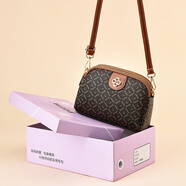 稻草人（MEXICAN）中年女包媽媽包2023秋冬新款女士包包軟皮多層買(mǎi)菜包單肩斜挎小包 咖啡色勾勾