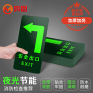 鳴固 安全出口指示牌貼紙 消防地貼標(biāo)識牌應(yīng)急通道疏散方向指示標(biāo)志
