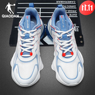 喬丹（QIAODAN）男鞋北冥2.0氣墊減震跑鞋夏季旗艦網(wǎng)面跑步運動(dòng)鞋子 喬丹白/律動(dòng)藍 42