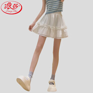 浪莎木耳邊蛋糕裙女2024年春夏短款高腰顯瘦甜美溫柔風蓬蓬半身裙