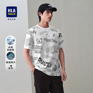 HLA海瀾之家短袖T恤男女24新麻煩星球聯(lián)名系列涼感男夏HNTBJ2W188A 米白花紋J8 160/80A 推薦51~56kg