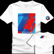 港柔寶馬t恤 越野e族摩托車(chē)T恤BMW短袖機車(chē)賽車(chē)大眾汽車(chē)奧迪男裝 白色-BMW圖案2 M 均碼