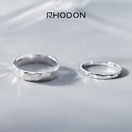 RHODON手工925銀切面戒指男女情侶對(duì)戒光面鑲鉆韓版定制刻字生日禮物 閉口一對(duì)【升級(jí)琉璃城堡禮盒】 拍下留言戒號(hào)或聯(lián)系客服備注