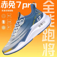 里奇.喬丹 RICKY JORDAN男鞋赤兔7pro秋季2025新款網(wǎng)面透氣學(xué)生運(yùn)動(dòng)休閑鞋輕便碳板跑步鞋 灰藍(lán) 47