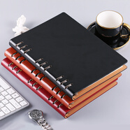 申士 SHEN SHI B5商務(wù)活頁(yè)筆記本子 簡(jiǎn)約可拆卸9孔內芯 學(xué)生辦公記事本可定制 95張1本 14816黑