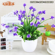禮赫家飾蝴蝶蘭仿真花假花擺設(shè)客廳餐桌花擺花綠植小盆栽室內(nèi)外擺件裝飾品 塑料紫色蝴蝶蘭+仿瓷花瓶