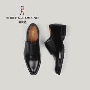 諾貝達(dá)（ROBERTA DI CAMERINO）意大利進(jìn)口商務(wù)正裝皮鞋高端男士宴會(huì)婚禮結(jié)婚新郎伴郎男鞋孟克鞋 黑色K66286A 41 （歐美尺碼 偏大一碼)