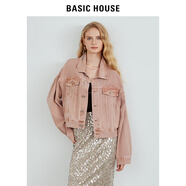 百家好/百家好丹寧水洗牛仔外套秋季新款美式復古夾克女 粉色 L