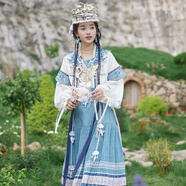 十三余小豆蔻兒[西江望月]夏季上衣半裙刺繡云肩民族風(fēng)套裝漢服女 四件套 現(xiàn)貨 XS