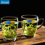 鷗欣進(jìn)口玻璃茶杯耐熱泡茶杯帶把家用待客水杯加厚大容量綠茶杯 利歐把杯320ml+肯雅把杯320ml