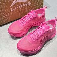 李寧（LI-NING）跑步鞋女鞋2025夏季新款驚鴻網(wǎng)面透氣潮流時尚經(jīng)典運動跑鞋女 熒光數(shù)字粉 35