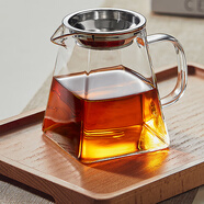憶壺茶（YIHUTEA）玻璃公道杯帶過濾網(wǎng)茶漏套裝茶具配件茶海分茶器加厚功夫茶杯大號 【升級大容量】500ml+卡扣茶漏