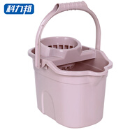 科力邦（Kelibang） 拖把桶 塑料拖把桶帶提手 免手洗甩干脫水拖布 懶人墩布清潔吸水地拖 粉色 KB1215