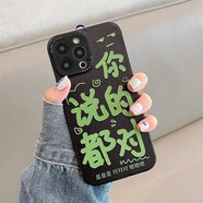 藍(lán)妮子 適用于蘋果15promax手機(jī)殼 iPhone15ProMax保護(hù)套 全包防摔男女款卡通可愛 黑底-你說(shuō)的都對(duì) 蘋果15ProMax