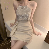 芭鳶網(wǎng)紅主播穿的性感衣服直播女服裝上鏡亮片上衣外穿吊帶背心氣質(zhì)潮 亮片吊帶(均碼) S