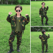 巴妮巴妮迷彩服套裝兒童學(xué)生服運(yùn)動(dòng)兩件套套裝春款中大童女童男孩迷彩套裝 92款兩件套 120 碼建議110厘米身高