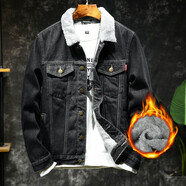 博羽尼 牛仔外套男春秋潮流2023秋冬季韓版男士上衣修身春秋休閑破洞棉 DLL4300  加絨 L 體重推薦120-128斤