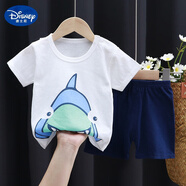迪士尼（Disney）童裝套裝寶寶純棉短袖t恤夏季嬰兒衣服男童女童短褲套裝潮中新品 (純棉A類(lèi))M03 【短袖+短褲】 73cm 兩用襠