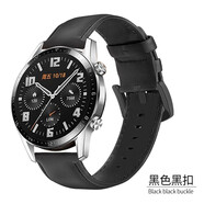 時(shí)仕（SEURE）適用華為手表表帶男女Watch4pro華為GT5榮耀magic保時(shí)捷真皮表帶 22mm黑色黑扣【雙面牛皮款】