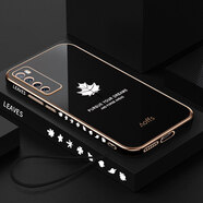 酷斯基華為nova7手機殼n7pro保護nove7se硅膠套5G鏡頭JEF一AN00全包JER nova7【經(jīng)典黑】側邊創(chuàng)意楓葉+-