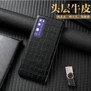 適用華為Nova7Pro手機殼頭層牛皮mate30高端套防摔手機保護殼套 商務黑 Nova7Pro
