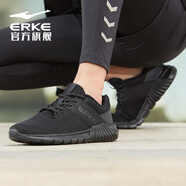 鴻星爾克（ERKE）男鞋運動(dòng)鞋男跑鞋學(xué)生休閑網(wǎng)面鞋男士旅游跑步鞋子 正黑-3065/輕便網(wǎng)面 39