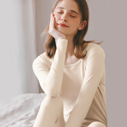 恒源祥秋衣秋褲女純棉套裝薄款內穿打底棉毛衫中學(xué)生少女士圓領(lǐng)保暖內衣 裸膚 170