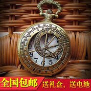 經(jīng)典復古男女生學(xué)生懷表項鏈羅馬數字石英陀表毛衣鏈非機械表自動(dòng) 雙圓鏤空