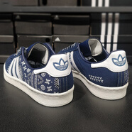 阿迪達斯（adidas）休閑鞋男鞋女鞋冬季新款三葉草運動(dòng)鞋CAMPUS 80S低幫板鞋IE1900 IG7955藍色印花 36