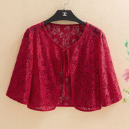 KAROND新品穿裙子的小披肩蕾絲鏤空小披肩夏季新款配裙子旗袍穿的小外套大碼薄款外搭上衣女