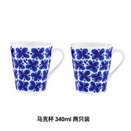 藍(lán)蝴蝶餐具陶瓷餐盤牛排盤子我的女友咖啡杯馬克杯 馬克杯340ml兩只裝