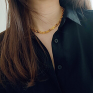 定歲豬鼻子項鏈無氰黃金手鏈時尚款足金兔子吊墜鎖骨鏈ins風送女朋友 豬鼻子項鏈約20.2克50cm
