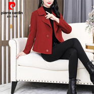 皮爾卡丹（pierre cardin）毛呢外套女外穿小個子雙面呢子大衣女裝短款2025秋冬新款減齡顯瘦 紅色 3XL