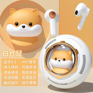 漢欽太空艙藍牙耳機女生款可愛(ài)高顏值 情侶高音質(zhì)無(wú)線(xiàn)降噪卡通半入耳式游戲男士送女朋友蘋(píng)果通用 橙色白倉鼠耳機