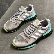 IRTM新款三葉草男鞋ZX500 RM網面爆米花女鞋Boost運動休閑跑步鞋 ZX500灰黑藍 43