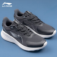 李寧（LI-NING）SOFT丨跑步鞋男鞋夏季新款網(wǎng)面透氣跑步休閑跑鞋夏天運(yùn)動(dòng)鞋鞋子 黑色/云霧白 41.5
