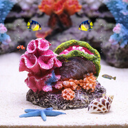 HIDOM魚缸造景仿真珊瑚水族箱造景魚缸裝飾品擺件假山貝殼造景石頭用品 蝸貝珊瑚