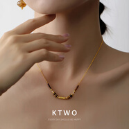 露若歐式簡(jiǎn)約個(gè)性長(cháng)款細項鏈女小眾輕奢鍍k金抽拉設計百搭秋冬毛衣鏈 k金色虎眼石項鏈