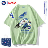 WHIM NASA潮牌t恤男短袖男女2026夏季新款純棉時(shí)尚動(dòng)漫情侶裝休閑寬松夏裝 淺綠 L （115-135斤）