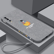 品托 華為手機殼液態(tài)硅膠保護套p20pro全包防摔軟殼新款直邊男女款涂鴉 P20Pro【石墨灰】側邊-涂鴉宇航員 魔方液態(tài)硅膠(+手機膜+手繩)