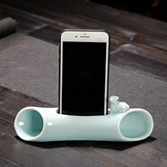 fw創(chuàng  )意陶瓷十二生肖羊手機支架擴音器青瓷小羊辦公室桌面擺件小禮品 青瓷喜羊羊（手機支架）1個(gè)