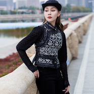 花九卿蒙古族馬甲女款斷碼 民族風(fēng)背心女棉麻修身版坎肩手工盤(pán)扣蒙古素 4號色8863 2XL建議135-150斤