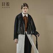 日著東方簡(jiǎn)奢風(fēng)女裝條紋西裝領(lǐng)毛呢外套2024秋新款氣質(zhì)高級(jí)短款大衣 書(shū)信條現(xiàn)貨 XL