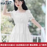 KULLA少女連衣裙子甜美洋氣初中生夏季12-20歲學(xué)生13大童女孩16學(xué)院風(fēng) 白色 L
