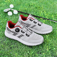 雷弗斯高爾夫球鞋男鞋防水防滑戶外golf運(yùn)動(dòng)鞋輕奢時(shí)尚旋轉(zhuǎn)紐扣鞋帶休閑 灰色 40