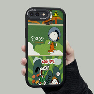 帥璽 適用蘋果8plus/7p手機殼 iPhone8/7/se2硅膠防摔卡通小羊皮軟殼男女 蘋果8plus/7p【酷炫黑】高山史奴比-贈保護膜