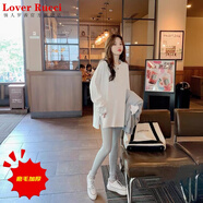 LOVER RUCCI白色打底衫衛(wèi)衣內(nèi)搭配鯊魚褲長款t恤女長袖薄款遮屁股寬松大白t夏 白色磨毛加厚 L