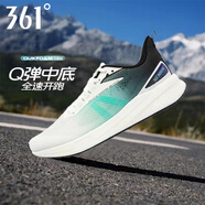 361°鋒熠男鞋跑步鞋2025夏季新款網(wǎng)面透氣運動(dòng)鞋男輕便減震休閑慢跑鞋 羽毛白/玉石綠 39