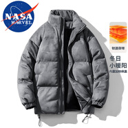 NASA MARVEL官方潮牌聯(lián)名男裝棉衣男棉服男士冬季新款ins美式棒球服 深灰 XL (建議135斤-160斤)